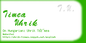 timea uhrik business card